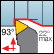 Plaquita Ext. Triangular de 60º, Áng. Posición 93º. Abierta